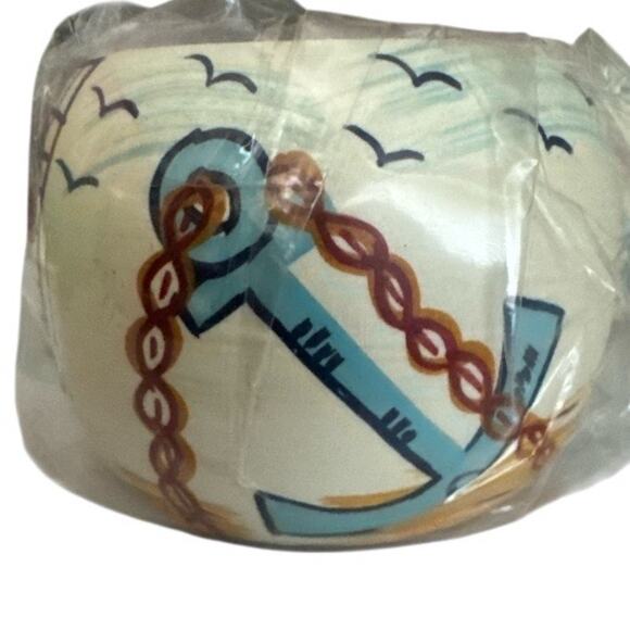 Vintage Unused Nautical Set of 4 Wooden Napkin Rings - Picture 7 of 10